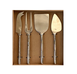 Juego de queso de cuatro piezas de acero inoxidable ecológico, juego de herramientas de queso de diseño elegante de calidad superior para mesa de eventos y cenas - Product Image 1