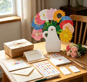 Calendrier de bureau personnalisé avec vase à fleurs imprimé, planificateur mensuel créatif pour la maison, le bureau et les cadeaux promotionnels - Product Image 4
