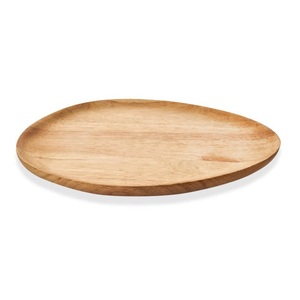 Plato Redondo de Madera Color Marrón Oscuro, Diseño Minimalista, Platos y Vajilla para Hogar y Hoteles, Platos para Servir la Cena - Product Image 2