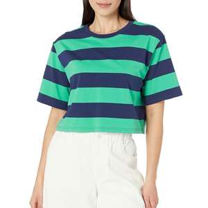 T-shirt court ajusté pour femme, en toile de soie/coton, personnalisable avec logo, style vintage, écologique, respirant, qualité supérieure, vente en gros 2026, OEM - Product Image 2