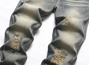 Jean droit pour homme, pantalon en denim classique, coupe décontractée, vêtement décontracté, pantalon en mélange de coton durable, style confortable pour tous les jours - Product Image 5