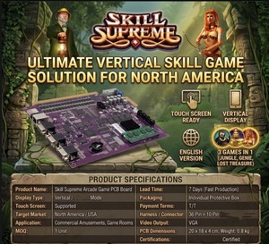 Carte PCB Multijeu sur le thème du Trésor Perdu, 36 broches, fonction Nudge, 1080p Full HD, tactile hybride, pour salle de jeux d'amusement personnalisée - Product Image 2