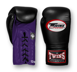 Latest Model Twins Custom Made Logo Black & Burgundy Laced Up Sparring Adult Fighting Genuine Leather Boxing Gloves - Product Image 5