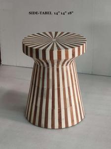 Table d'appoint en bois avec incrustation de résine, design moderne artisanal, équipement de bureau, cadeau de Diwali, empilable et antidérapant - Product Image 1