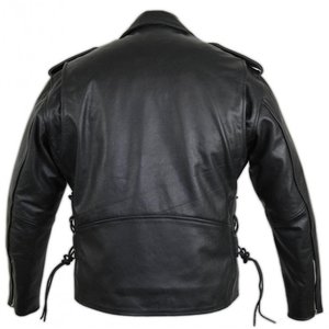 Chaqueta de Motociclista Brando de Cuero Genuino Negro, Chaqueta Clásica Asimétrica con Cierre, Estilo Punk Rock para Motociclistas - Product Image 2
