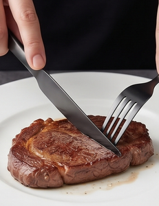 Matte <b>Black</b> Stainless Steel Flatware <b>Set</b> Minimalist Design Dishwasher Safe <b>Cutlery</b> For Catering Use And Home Use - Product Image 3