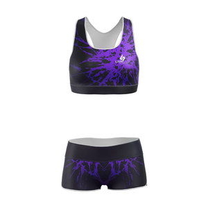 Conjunto de Yoga Personalizado para Mujer, Top Deportivo y Pantalones Cortos de Cintura Alta, Ropa Deportiva, Spandex y Poliéster Estampado, Conjunto de Yoga de 2 Piezas - Product Image 2