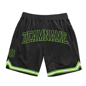 Pantalones Cortos de Baloncesto Sublimados Negros y Verdes para Hombre, Transpirables, de Poliéster, Uniformes Deportivos, para Entrenamiento y Juego en Equipo - Product Image 1