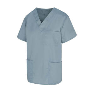 Luxury Design Men <b>Scrub</b> <b>Tops</b> Short Sleeves Comfortable Breathable Anti-Wrinkle Custom Logo Size Hospital Seamless Men <b>Scrub</b> <b>Tops</b> - Product Image 4
