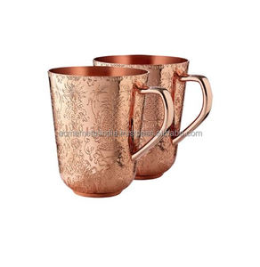 ถ้วยทองแดงมิ้นท์ Julep ดีไซน์ลายดอกไม้ขัดเงาเหมาะอย่างยิ่งสำหรับการดื่มที่หรูหราและอายุรเวทประโยชน์ต่อสุขภาพ - Product Image 6