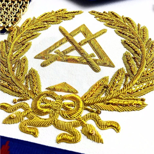 Badge magnétique de luxe respirant brodé pour tablier maçonnique, durable, à coudre, fabriqué au Pakistan, pour poche de diplôme de Maîtres Maçons - Product Image 4