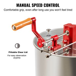 Smielatore Manuale in Acciaio Inossidabile a 3 Telai con Tamburo a Ingranaggi per Apicoltura LI - Product Image 6