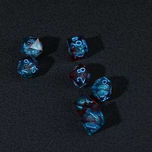 Blue Liquid Core <b>Dice</b> <b>Set</b>, Resin Sharp Edge D&D <b>Dice</b> <b>Set</b>, Dungeons and Dragons Polyhedral RPG <b>Dice</b> <b>Set</b> - Product Image 1