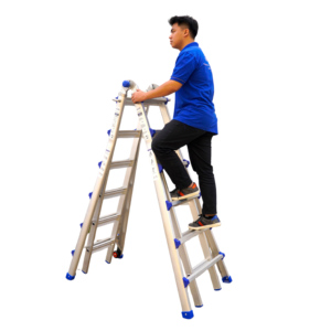Aluminum Step <b>Ladder</b> 4 Steps 6FT Portable Domestic Use Type 1 250 lbs Capacity Manual Lock Minimalist Design - Product Image 3