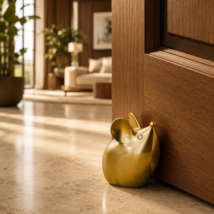 Luxury Mouse Brass <b>Door</b> Stopper Heavy Duty Decorative Floor <b>Standing</b> <b>Door</b> Holder Home Office Hotel Hardware Accent Gold Decor - Product Image 3