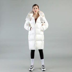 Veste matelassée pour femme en tissu polyester respirant, rose foncé, pour l'extérieur, vêtements de rue, hiver, températures froides, avec capuche - Product Image 1