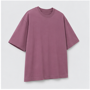 Custom Mauve Organic Cotton Drop Tail <b>Mens</b> Oversized Short Sleeve Crew Neck T-Shirt MTS-OVR-0039 - Product Image 2