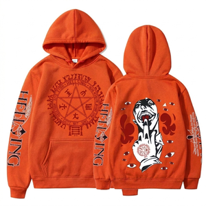เสื้อฮู้ดดี้ผู้ชายผ้าฝ้ายแท้ 100% แบบสวมหัว พิมพ์ลายพัฟฟ์ หนานุ่ม สไตล์สตรีทแวร์ - Product Image 4