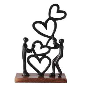 Modern Aluminum Home for Sculpture <b>Figure</b> Handmade Eco-Friendly Tabletop Decor Jaffs Exports for Living Room Valentine's Day - Product Image 1
