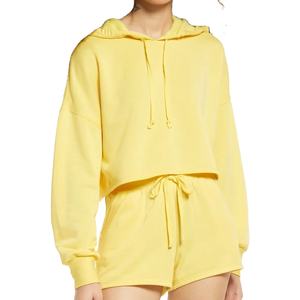 Women Outdoor <b>Crop</b> <b>Top</b> Hoodie Set Women's Multi-color Solid Color Blank Hoodie Set 2026 - Product Image 1