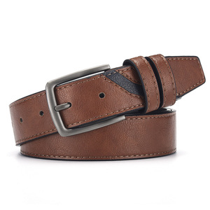 Ceinture décontractée en cuir véritable avec boucle ardillon en alliage pour hommes – Vente en gros - Product Image 2