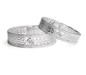 Bagues Solitaires Classiques Bindi Jewels en Argent 925 Plaqué Or avec Zircon Cubique Sertie Pavé, Bagues de Mariage Unisexe Romantiques Chrétiennes - Product Image 1