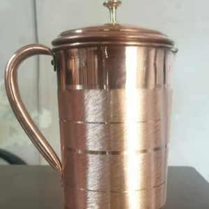 Copper jug set for elegant dining hospitality arrangement <b>water</b> serving metal set with <b>glasses</b> durable reusable kitchen dining d - Product Image 1