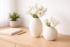 Vase de table en céramique de qualité supérieure, finition mate, design minimaliste, 8-16 pouces, décoration exquise et durable - Product Image 1
