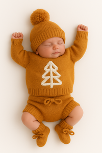 Warm Baby <b>Knit</b> Outfit <b>Set</b> For Newborn Soft Winter Clothing Comfortable Infant Wear Custom Size OEM Production - Product Image 5
