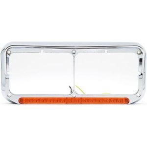 Sistemi di Illuminazione per Camion Kenworth T400 T600 T800 W900B W900L Peterbilt, 2 Cornici Cromate per Fari, Luce LED Ambra da 12 Pollici, Luce per Visiera - Product Image 4