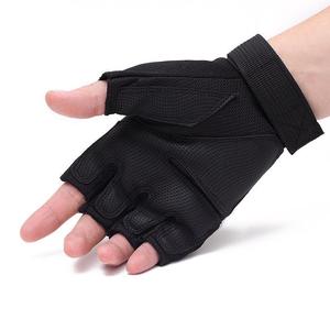 Lawd Sports <b>Half</b> Finger Leather Riding Gloves Hook Loop Closure Unisex Summer Anti-<b>Slip</b> Breathable Grip Palm Protection Outdoor - Product Image 2