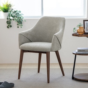 كرسي طعام جديد أثاث غرفة المعيشة كرسي لهجة قماش المفروشات باللون الرمادي - Product Image 3