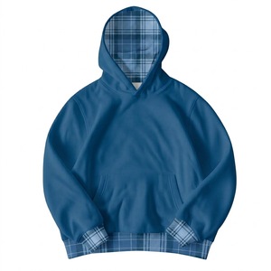 <b>Navy</b> Blue Hoodie Sweatshirt With Star Lined Hood And Cuff Casual <b>Women's</b> Pullover Long Sleeve Knitted Cotton <b>Top</b> - Product Image 2