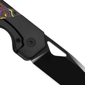 Cuchillos Plegables Elegantes con Hoja Afilada con Acabado Satinado, Mango con Patrón Decorativo y Práctico Diseño de Anclaje para el Pulgar para Uso Diario - Product Image 6