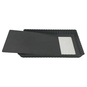 Moule à tarte rectangulaire en acier au carbone Heavy Gau 25X18cm avec base en vrac antiadhésive Tarte Quiche Pizza Pâtisserie Outils Base amovible - Product Image 2