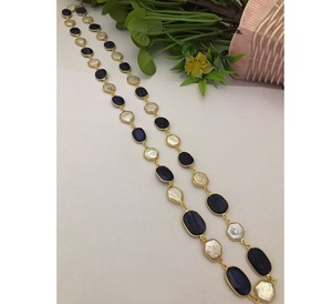 Conjunto de collar con perlas de imitación de estilo antiguo de la mejor calidad para mujeres y niñas, nueva colección para fiestas y ocasiones especiales. - Product Image 5