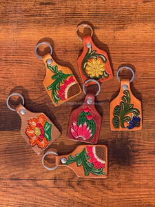 Llaveros de cuero tallados a mano, llaveros de cuero con forma exótica bonita, accesorios de cuero, llaveros bonitos para unisex - Product Image 3