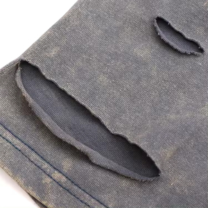 Camisetas Oversize con Lavado Ácido y Efecto Desgastado, Manga Corta, para Verano, Camiseta para Hombre con Bordado Chenille - Product Image 4