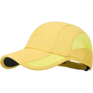 Casquette de sport jaune vif, respirante et à séchage rapide, avec panneaux en mesh, flexible, pour l'extérieur - Product Image 1
