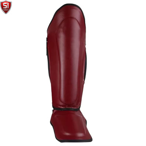 Protège-tibias de boxe pour entraînement de combat, protection de la cheville et du cou-de-pied, chauffe-jambes MMA Muay Thai, protège-tibias légers en PU - Product Image 4