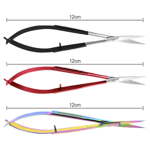 Ciseaux à sourcils en acier inoxydable de qualité supérieure, couleur personnalisée, ciseaux à ressort pour la coupe des poils des sourcils, marque privée, vente en gros - Product Image 2