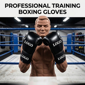 Factory Manufacture Custom Logo Boxing Gloves Lace Up Genuine Leather Professional Training Boxing Gloves For Adults - Product Image 1