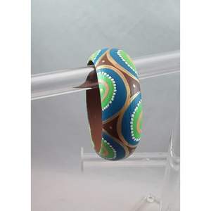 Bracelets en bois faits à la main de qualité supérieure pour femmes, accessoires de mode en cristal peints de manière ethnique pour un usage quotidien et des occasions festives - Product Image 2