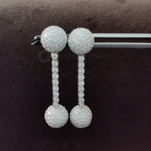 Boule exquise suspendue 6.50Ct boucles d'oreilles en diamant de laboratoire rond en 10K 14K 18K or massif boucles d'oreilles en diamant étincelant cadeau pour elle - Product Image 5