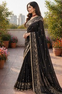 Sari d'hiver pour femme de haute qualité - Tissu doux, sans plis, taille personnalisée, prix abordable - Product Image 3