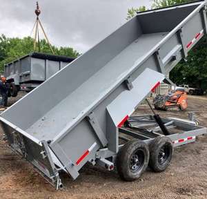 Remorques à benne basculante hydraulique, utilitaire commercial, à double essieu, taille 7x14, système automatique avancé, pour le transport de gravier, de terre et de sable - Product Image 1