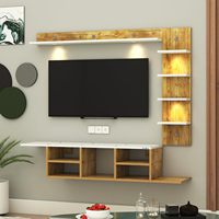 Mueble de TV con Luz LED, Mueble de TV para Montar en la Pared, Soporte de TV, Mueble de Entretenimiento para TV, Mueble de TV para Sala de Estar, Soporte para Decodificador