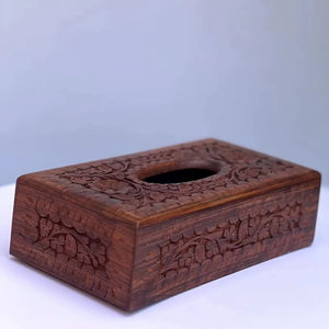 Porte-mouchoirs en bois rustique vintage, accessoire de table parfait pour les maisons de style farmhouse ou d'inspiration vintage, vente en gros depuis l'Inde - Product Image 1