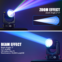 Projecteur LED à tête mobile 200W, 18 prismes, effets arc-en-ciel, avec anneau LED pour DJ, discothèque, fête, mariage