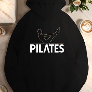 Sudaderas casuales minimalistas con ilustración de Pilates para mujer - Product Image 4